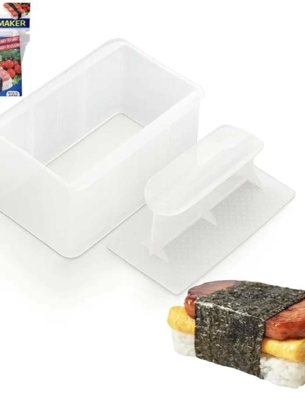 Plastic Spam Musubi Mold - Translucent White Rice Press Japanese Musubi Maker